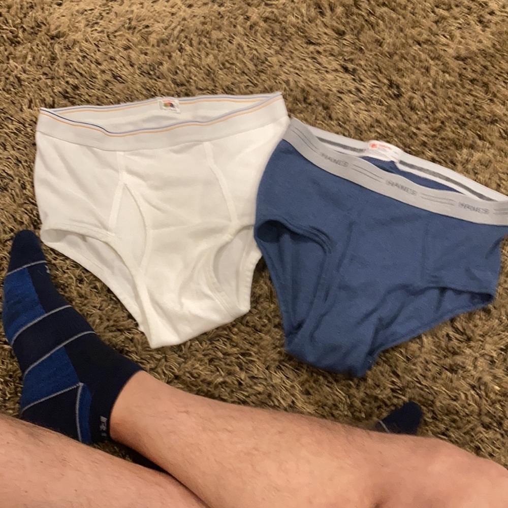 A pair of briefs Hanes & Fruit of loom